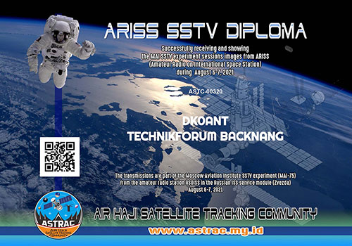 ASTRAC Air Haji Satellite Tracking Community Diplom August 2021