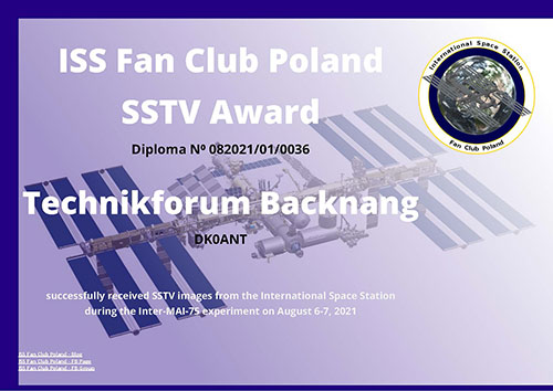 ISS Fan Club Poland Diplom August 2021