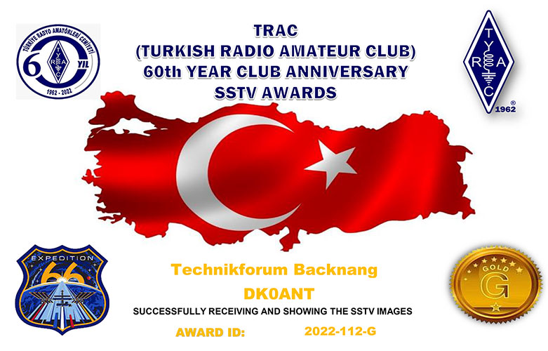 Turkish Radio Amateur Club TRAC Diplom 21-06-2021