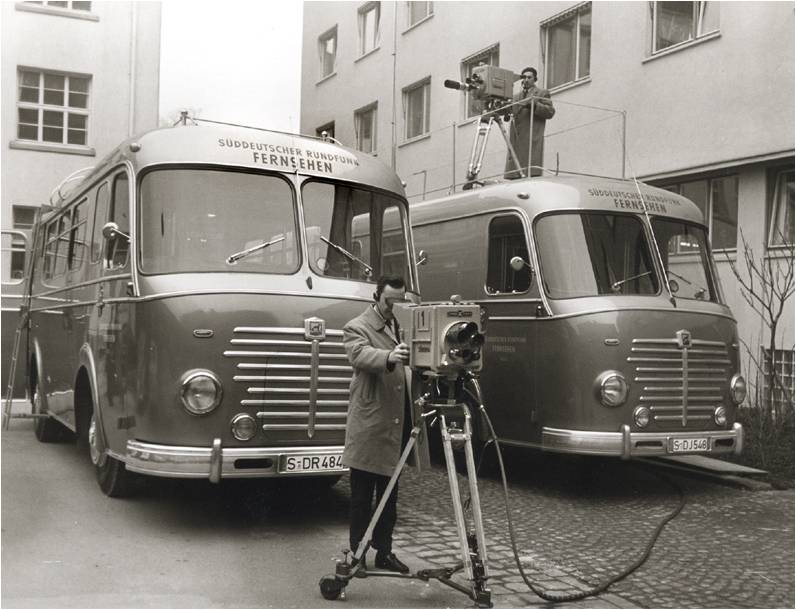 Der erste Übertragungswagen für Bild und Ton des Süddeutschen Rundfunks von 1954